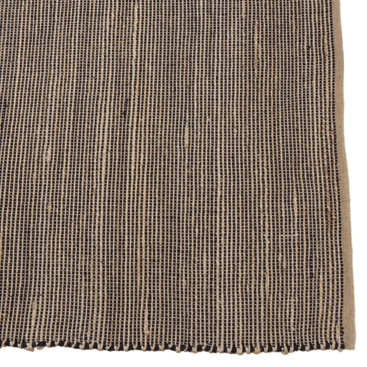QUENTIN - Tapis rect. 160x230cm en jute et coton couleur sable et noir