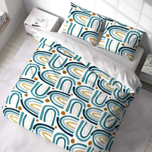 Parure housse de couette 3pcs 100% microfibre 72gsm arc en ciel