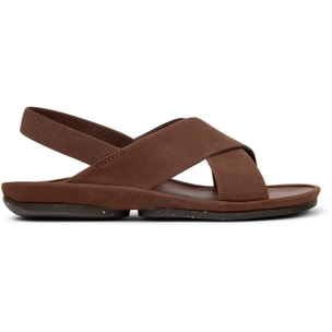 Sandalias - CAMPER Right Isla - Marron - Cuero nobuk