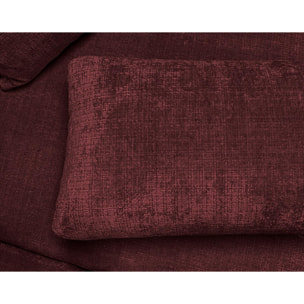 Miro - Canapé d'angle droit 4 places convertible avec coffre en velours texturé - Prune
