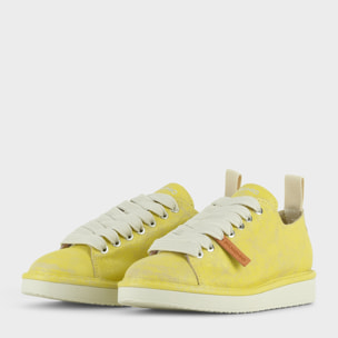 ZAPATO CON CORDONES MUJER P01 DE ANTE RAYADO AMARILLO