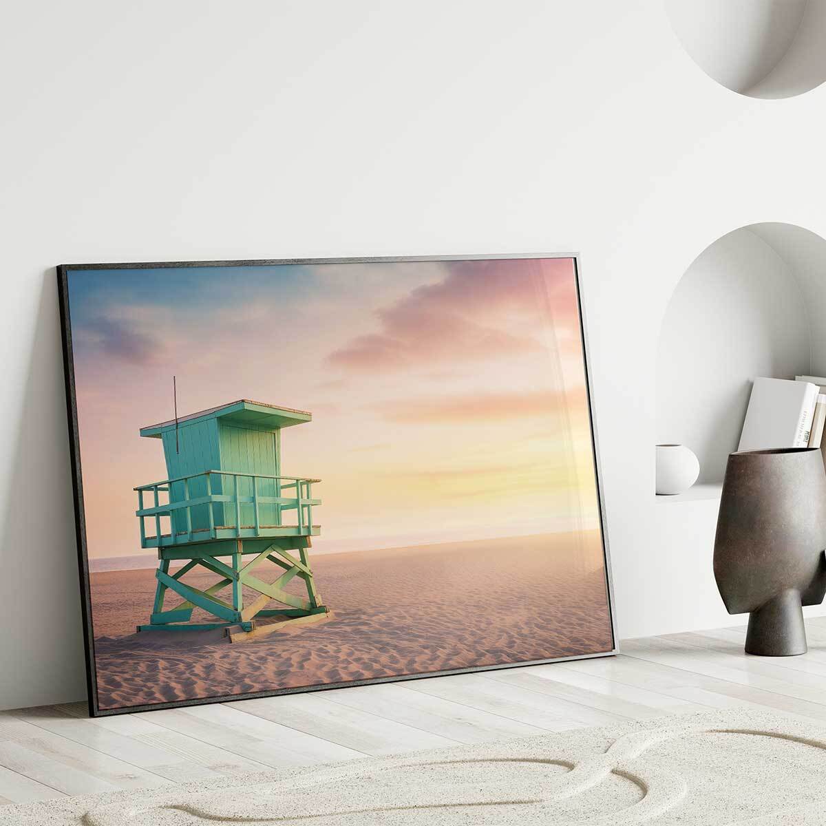 Affiche mer et plage Secours de Malibu Affiche seule