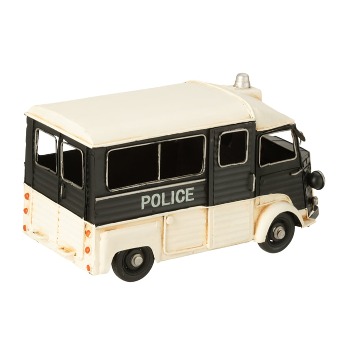 J-Line décoration Bus Police Antique - métal - noir/blanc
