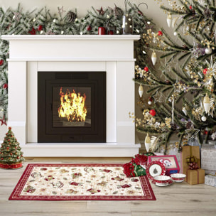 Tapis salon ou chambre enfant,  motif fêtes de SANTA 1, kilim original, entretien facile