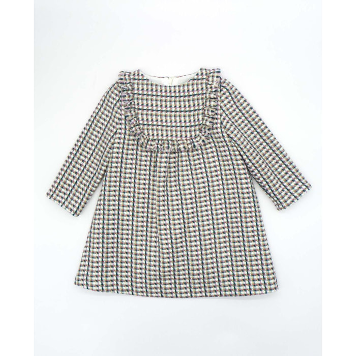 Vestido chanel verde con flecado que hace de volante