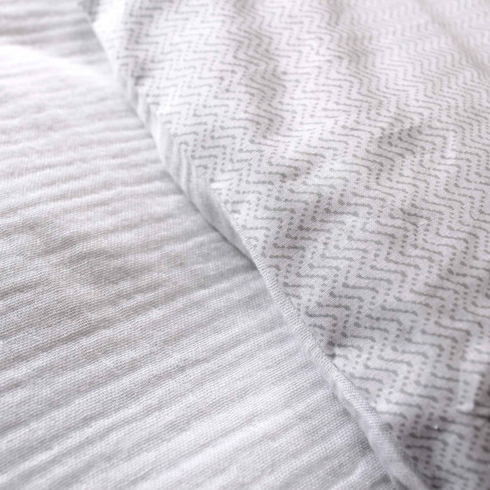 Parure de lit géométrique et réversible - Blanc