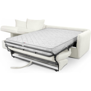 Canapé d'angle convertible express déhoussable 5 places en tissu bouclette - GINA
