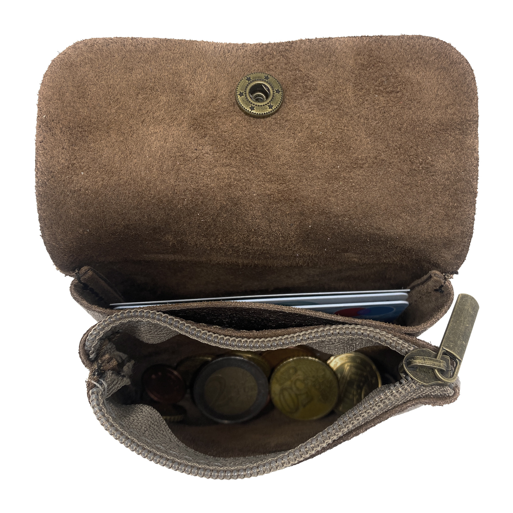 Chicca Borse Portamonete Donna in Pelle Oro Scuro Metallico