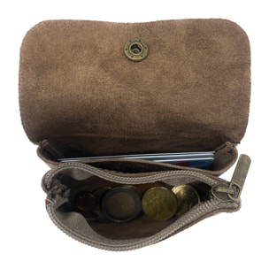 Chicca Borse Portamonete Donna in Pelle Oro Scuro Metallico