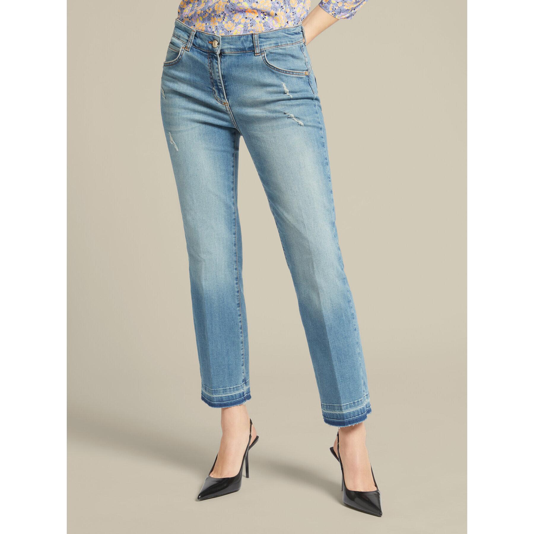 Elena Mirò - Jeans kick flare in cotone sostenibile - Azzurro