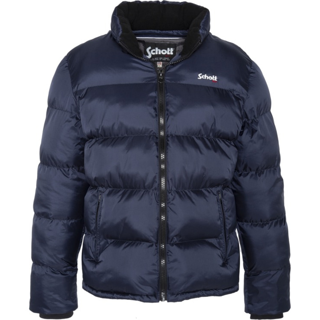 IDAHO SIMPLE PADDED JACKET W/ SCHOTT NYC CHEST EMBROIDERY  100% NYLON Blu