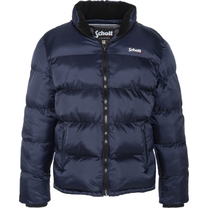 IDAHO SIMPLE PADDED JACKET W/ SCHOTT NYC CHEST EMBROIDERY  100% NYLON Blu