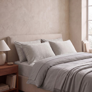 Coppia di federe in flanella 100% cotone - Grigio
