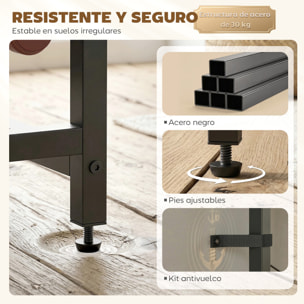 Mueble de Bar para Vinos con Soporte de Copas y Cajón, Botellero para 12 Botellas, con Estante Abierto, Estilo Industrial, para Cocina, Comedor, Bar, 40x30x148 cm, Marrón Rústico