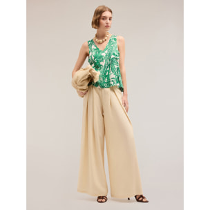 Motivi - Top satin fantasia paisley - Verde