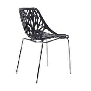 Chaise ajourée et empilable avec pieds métal chromé - QUEEN 3