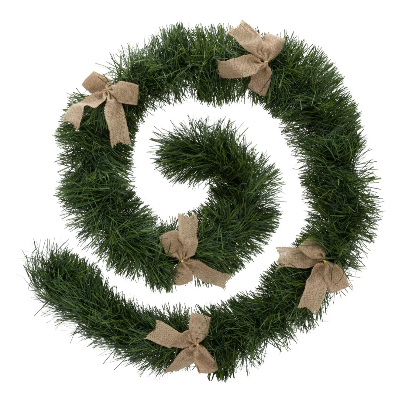Guirlande boa 5 nœuds jute 20cmx2,7m 6 plis vert
