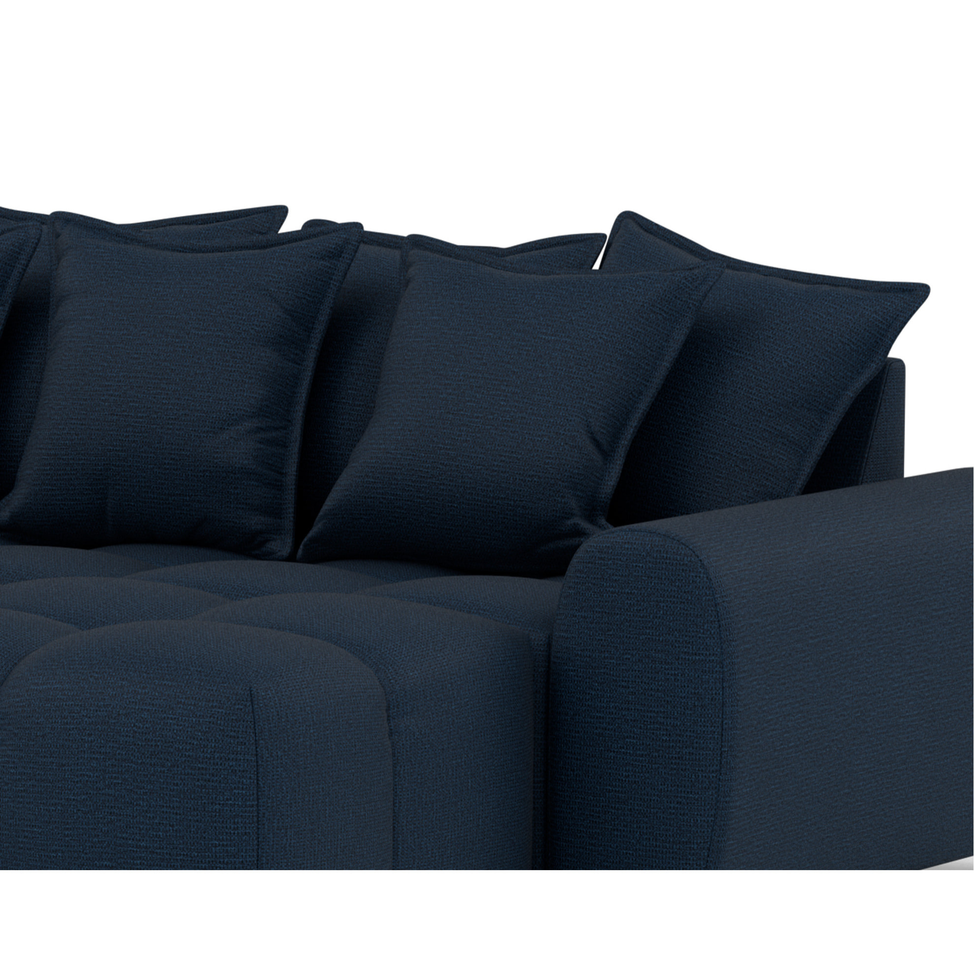 Adelaide - canapé d'angle réversible 4 places en tissu texturé - Bleu