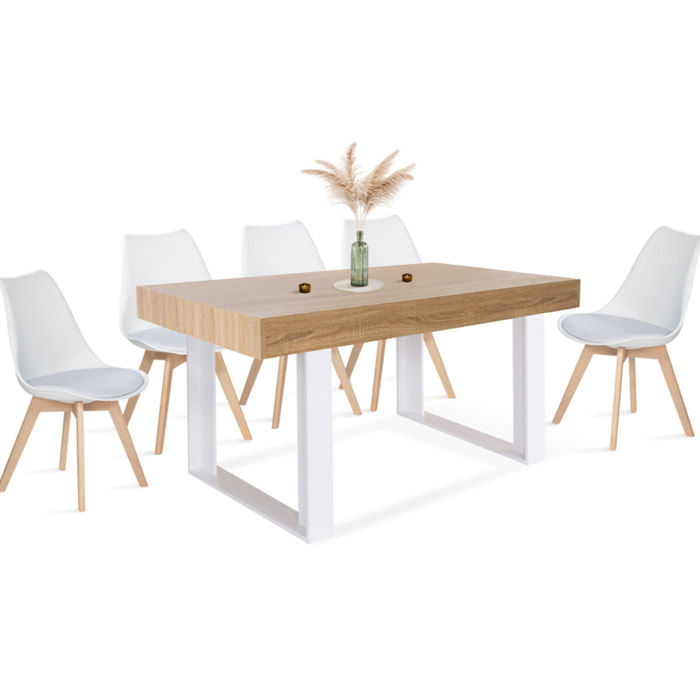 Table repas Brixton - Bois - Blanc