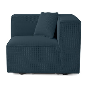 Arty - module d'assise gauche - en tissu mailles 3D - Bleu canard