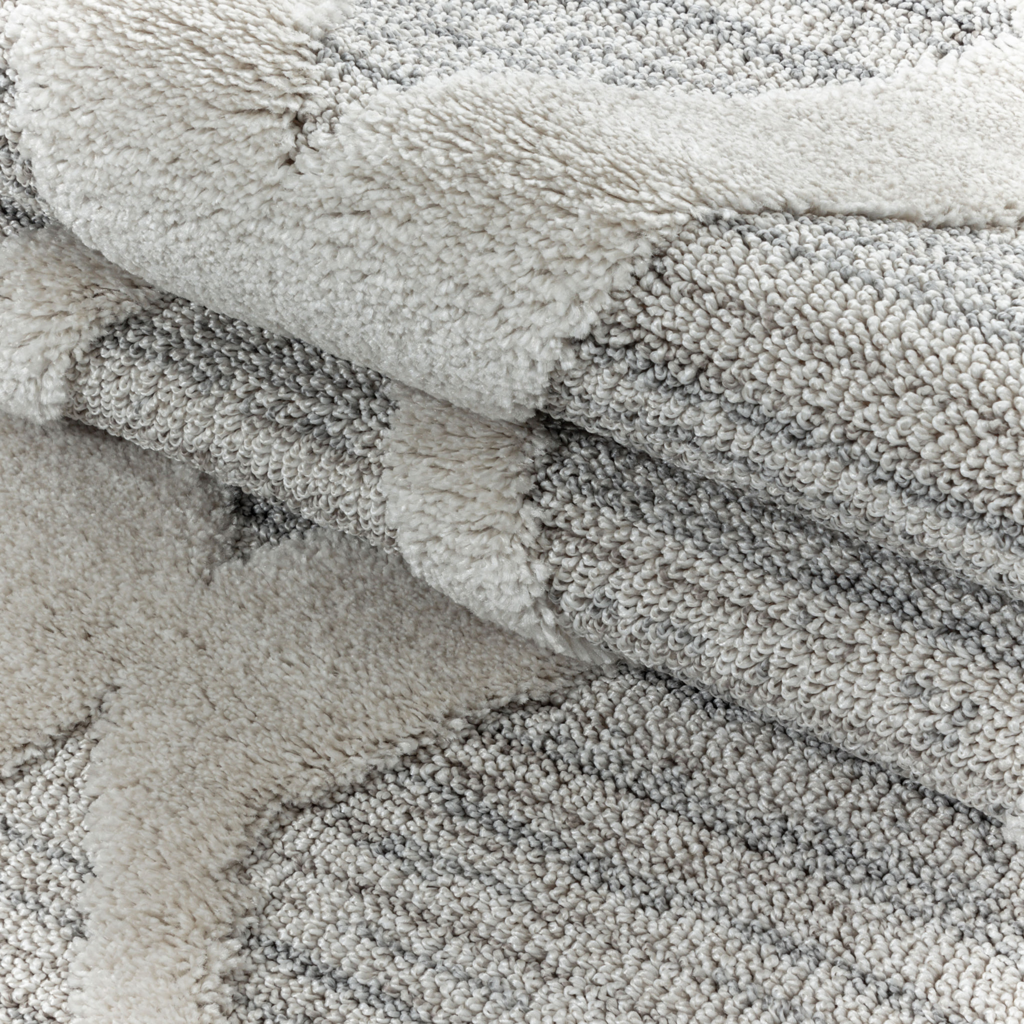 PISA - Tapis de salon rond à motif berbère gris - PIS4703GRI