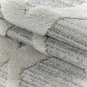 PISA - Tapis de salon rond à motif berbère gris - PIS4703GRI