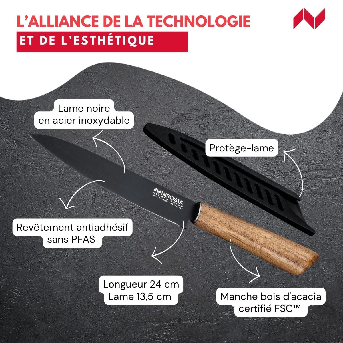 Couteau d’office universel 24 cm Nirosta Flow