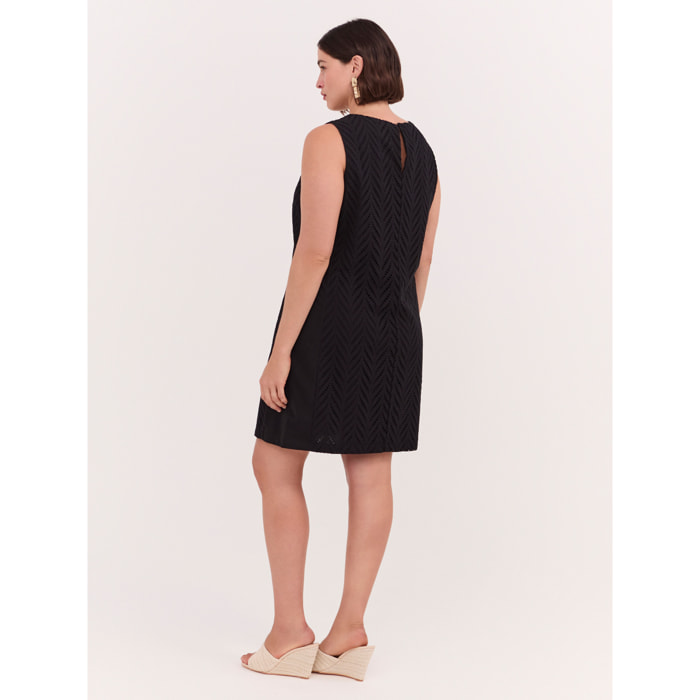 Fiorella Rubino - Vestito a tubino Glam in sangallo - Nero