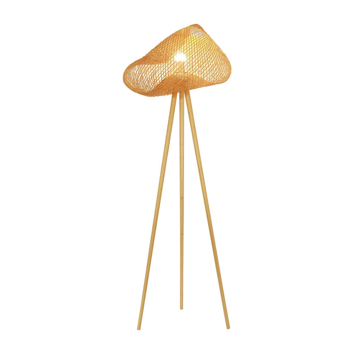Lampadaire en bambou pieds en bois h165cm LIPS