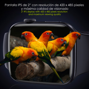 Smartwatch DT8 MAX con modalità sport, assistente vocale, Widget, schermo da 2”. Pressione sanguigna, O2, monitor cardiaco; termometro.