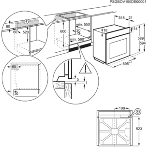 Four encastrable ELECTROLUX EOE8P09LH Pyrolyse Ouverture latérale Gauche, Écran tactile 72L