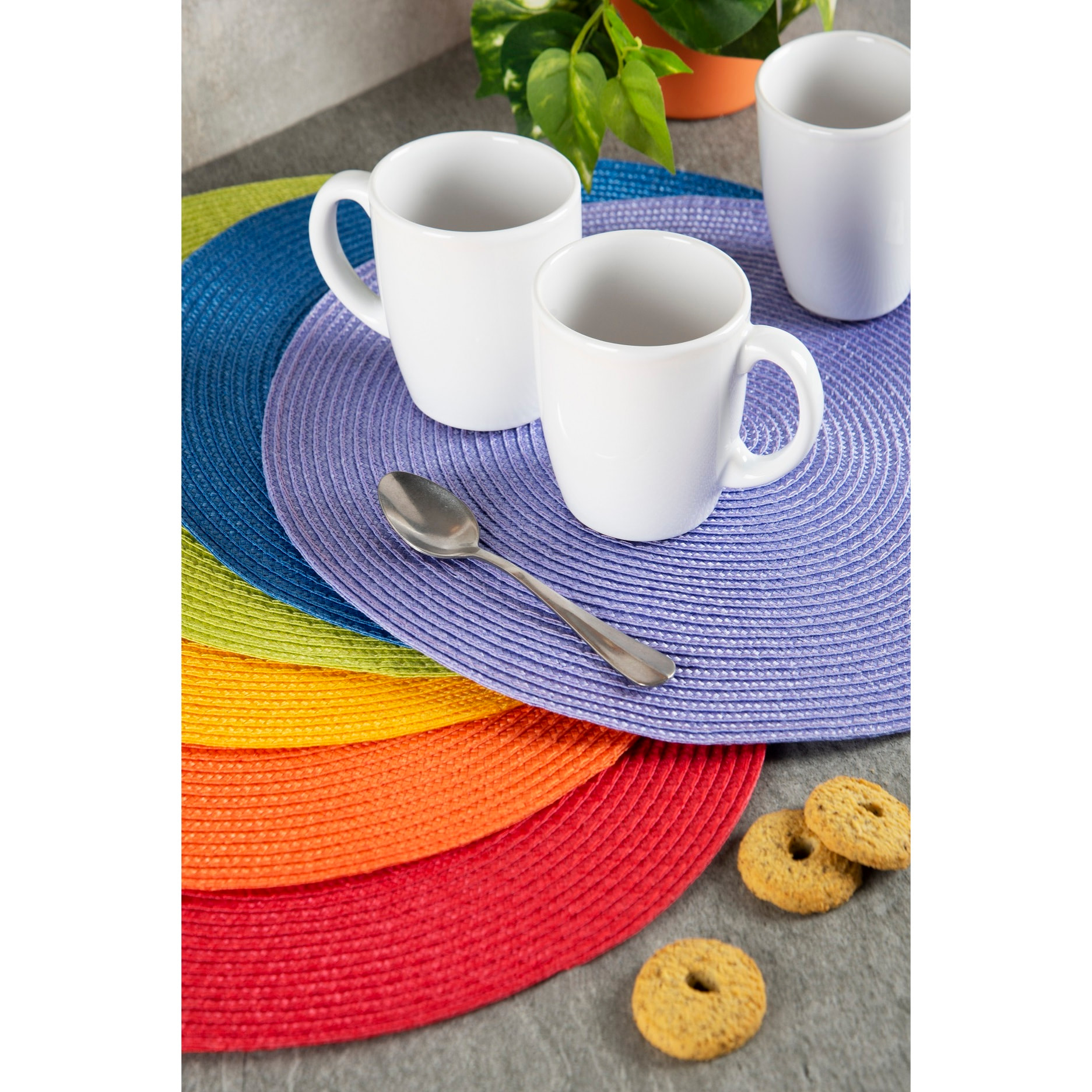 Set de 6 sets de table ronds Excelsa – Round, Polypropylène Multicolore
