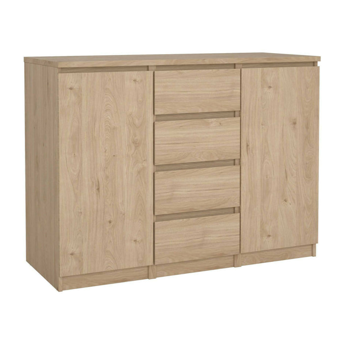 Credenza Angelika, Buffet da soggiorno, Madia da salotto, Dispensa da cucina, 121x50 h91 cm, Rovere