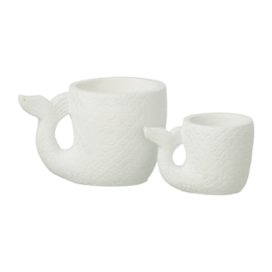 J-Line Cache-pot Poisson - céramique - blanc - large