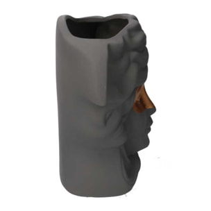 Portavaso Vacchetti in ceramica busto grigio cm27x13,5h23