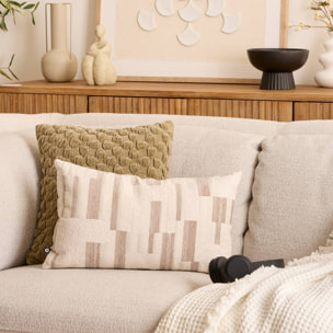 Coussin Calix beige lin 50x30cm