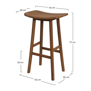 Tabouret de bar en bois de teck 77 cm - Vittoria