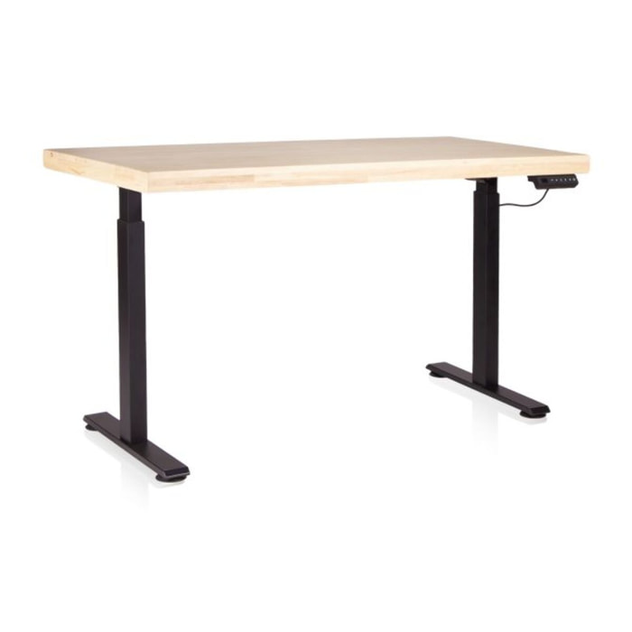 Mesa de estudio elevable Motion 140 Negro - Roble