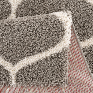 Tapis longs poils shaggy tissé motif scandinave HABO