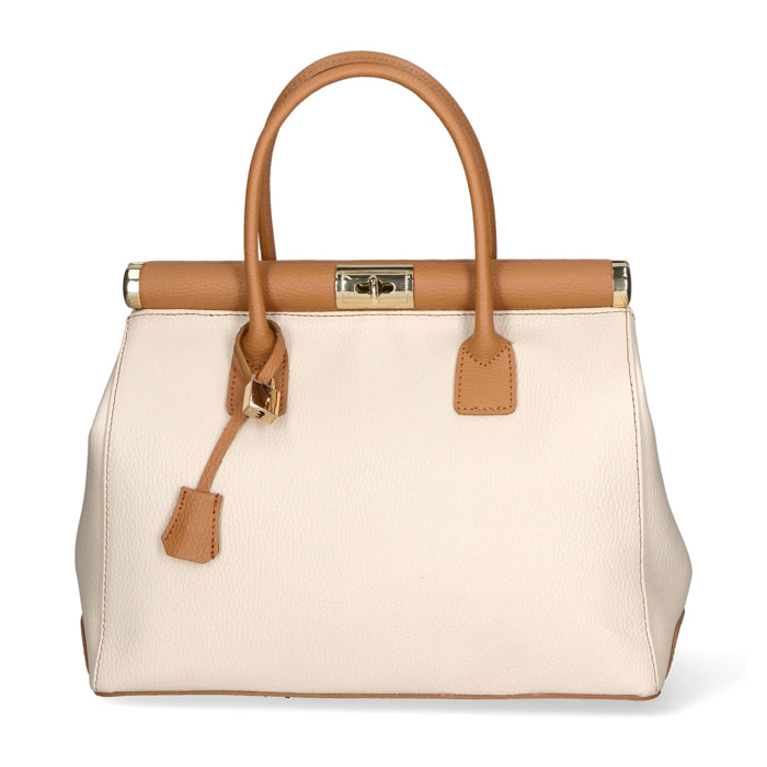 Borsa a mano da donna - Modello Aleria - Vera pelle - 35.0 x 26.0 x 16.0 cm