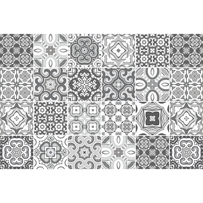 Stickers muraux - Sticker Mural Carrelage adhésif Cuisine Salle de Bain - 24 STICKERS CARRELAGES AZULEJOS VIOLETTINA