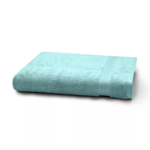 Drap de bain pur coton 550 g/m² uni bleu Elea curacao