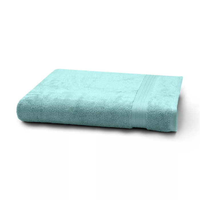 Drap de bain pur coton 550 g/m² uni bleu Elea curacao