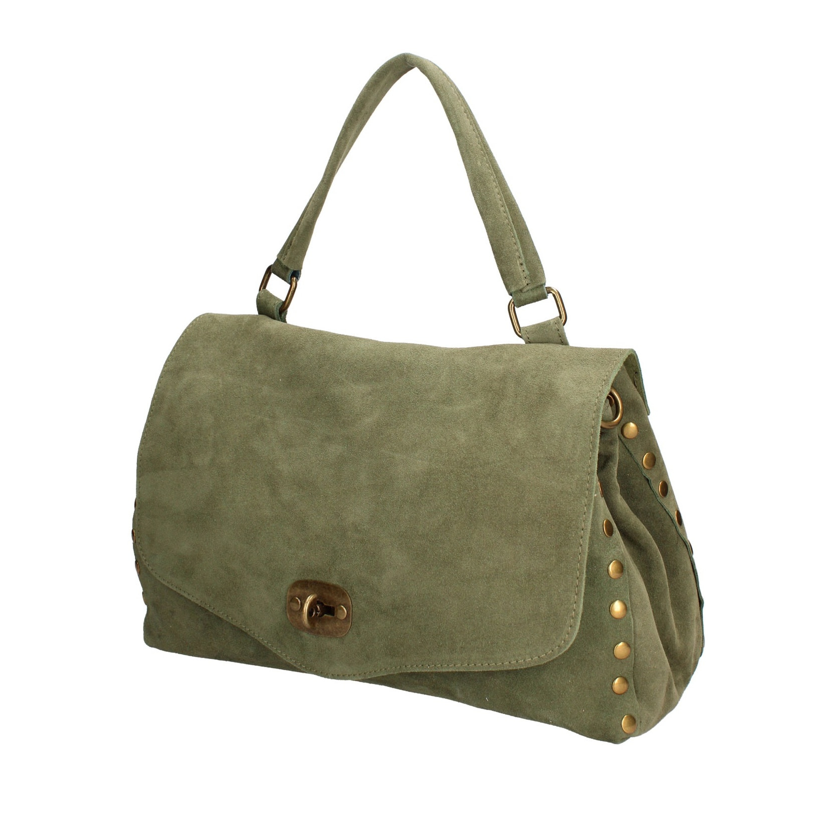 Borsa a mano da donna Made in Italy - Modello Zelia Elite - Pelle scamosciata - 37.0 x 22.0 x 15.0 cm