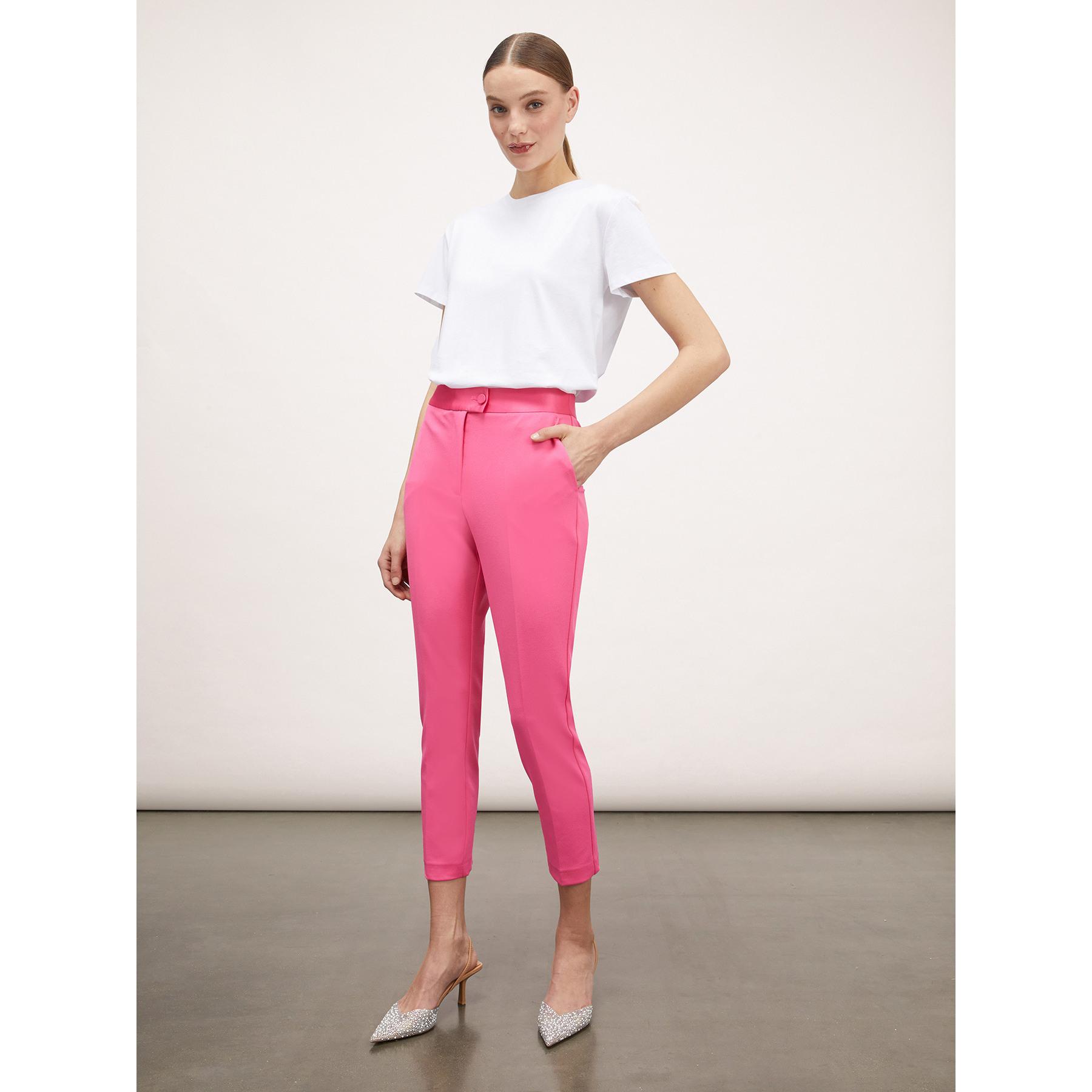 Motivi - Pantalones New York con aplicaciones de raso - Fuchsia