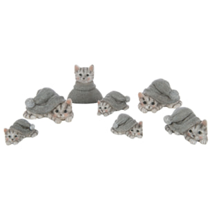J-Line figurine Chat Pull Buste - polyrésine - bleu/blanc