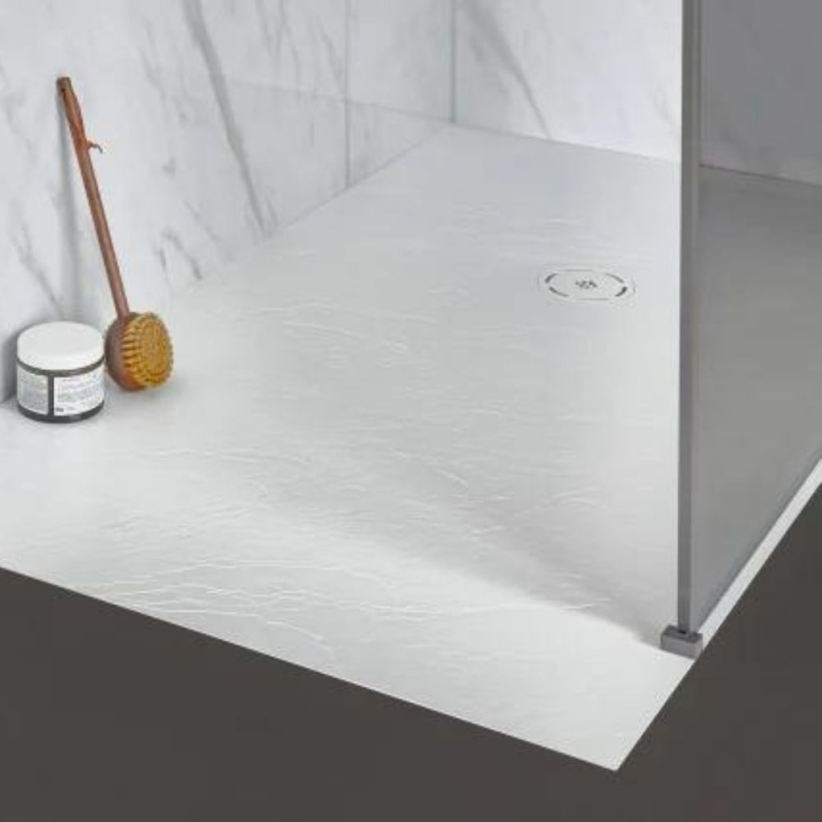 Receveur de douche 120 x 90 Singulier neoroc rectangle blanc + bonde