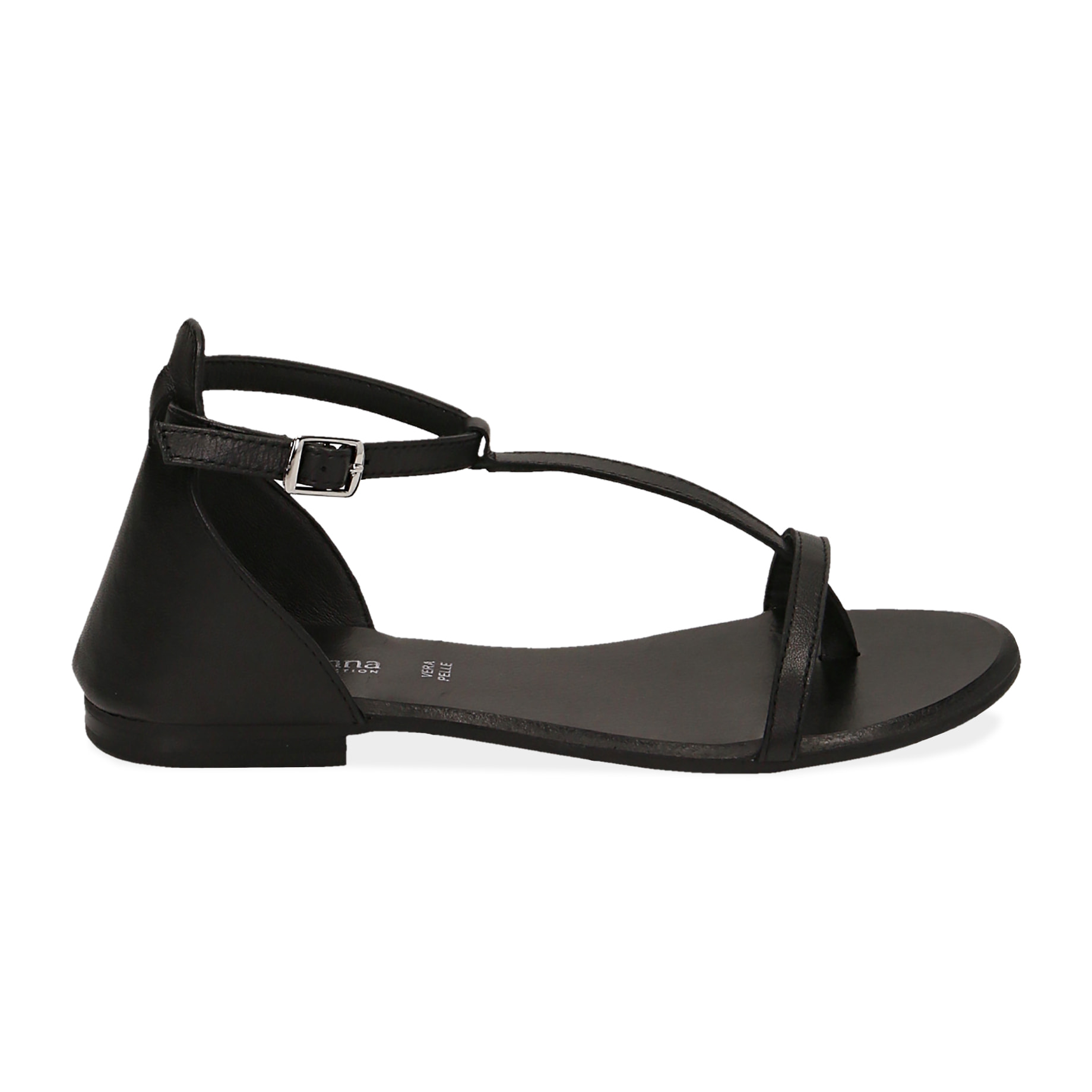 Sandalias de piel negra