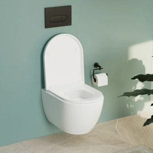 Cuvette WC suspendu sans bride M60 Vortexflush blanc avec abattant frein de chute