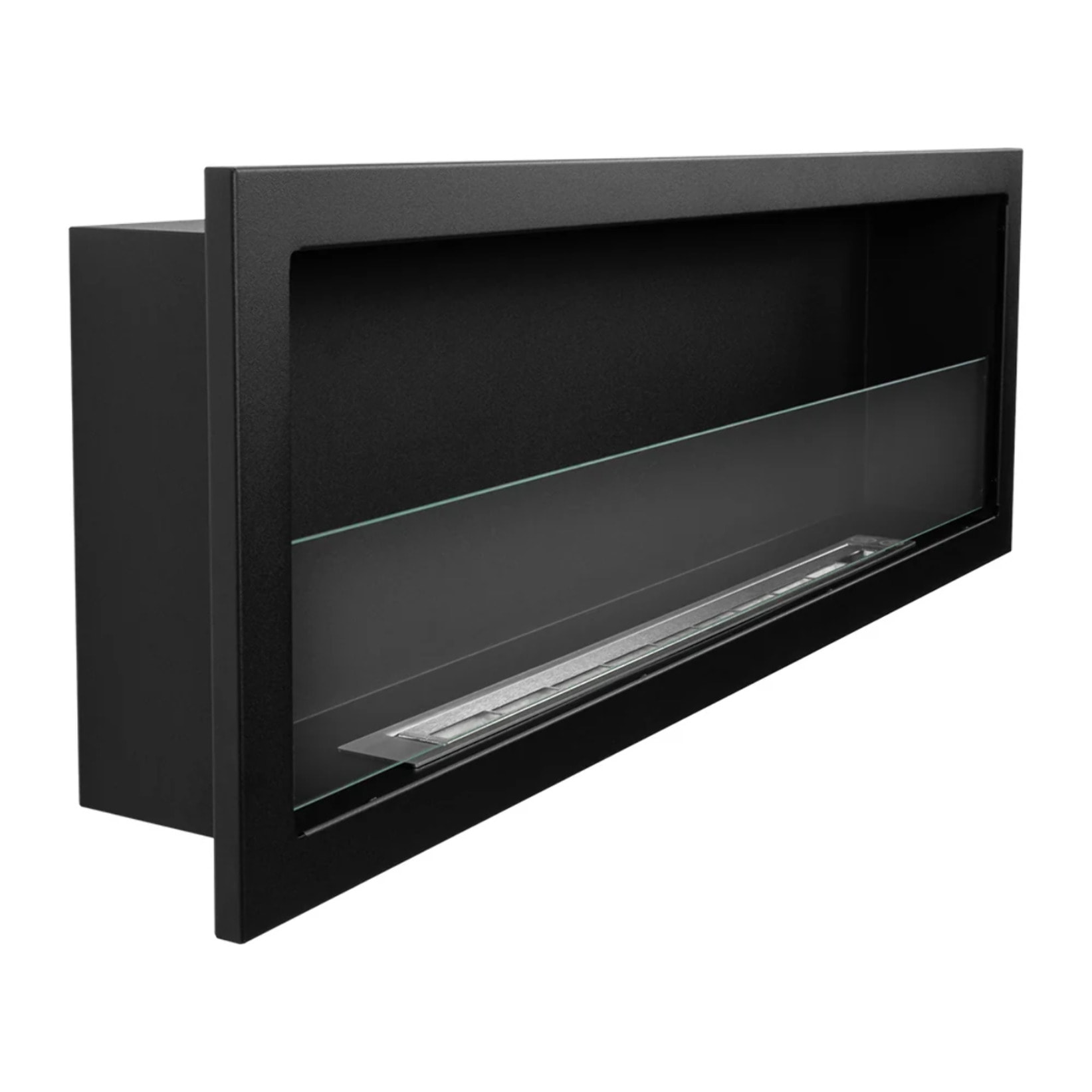 Furore 120 - Camino a Bioetanolo da Incasso 120x40x15 cm con Bruciatore 1,25lt in Acciaio